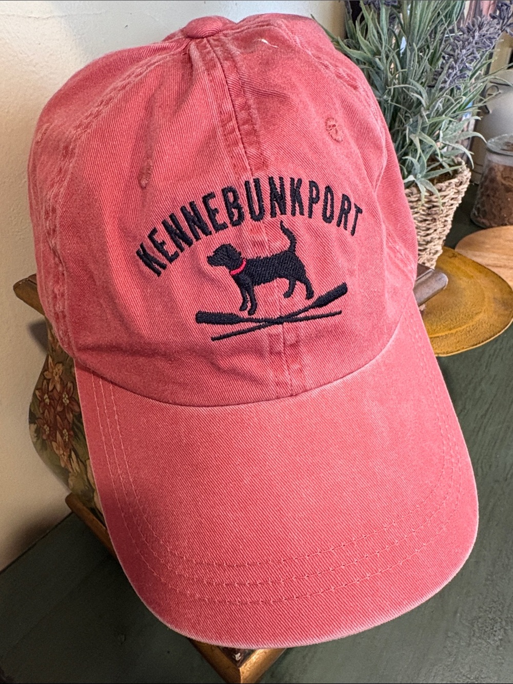 Kennebunkport Embroidered Dog Baseball Cap - Coral AHEAD Unisex